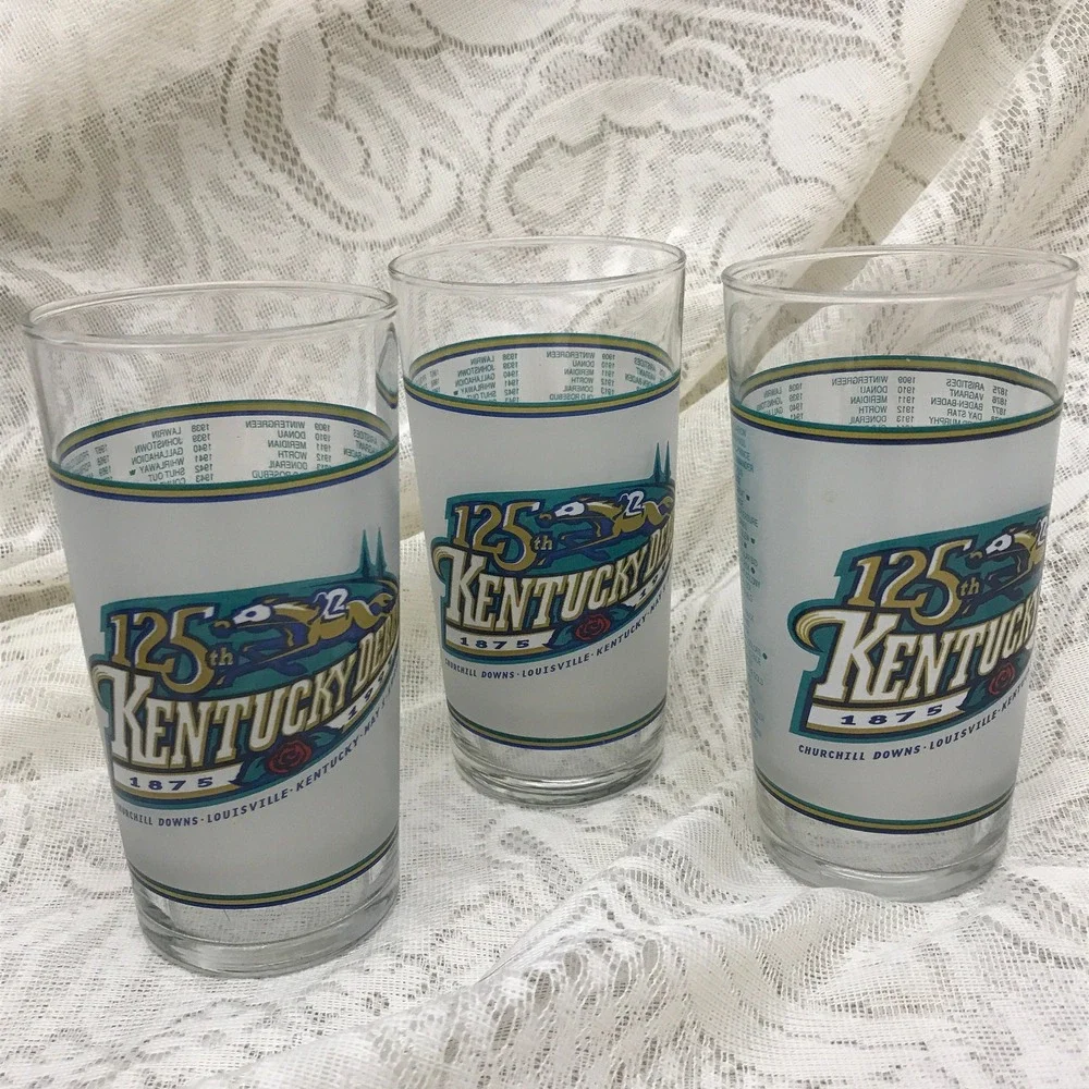 Vintage Kentucky Derby Glasses, 1999 Derby #125, Set of Three from May 1, 1999